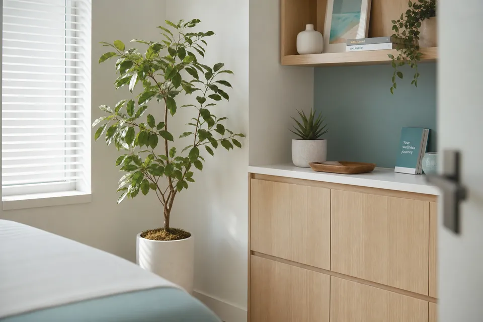 Calm interior detail at Ombriel private clinic in Manchester